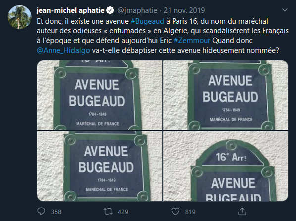 Jean-Michel Aphatie veut débaptiser l'avenue du Maréchal Bugeaud